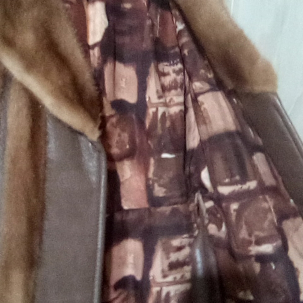 Leather and mink jacket